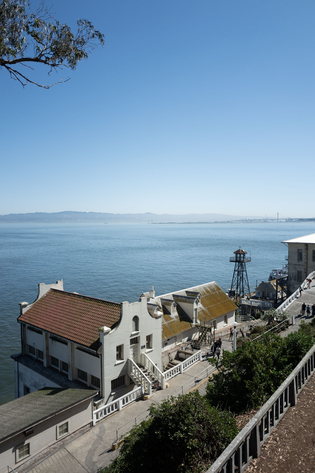 View over the Guardhouse and the Guard tower of Alcatraz