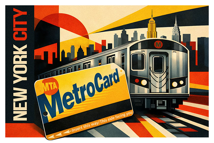Retro Poster from New York Metrocard